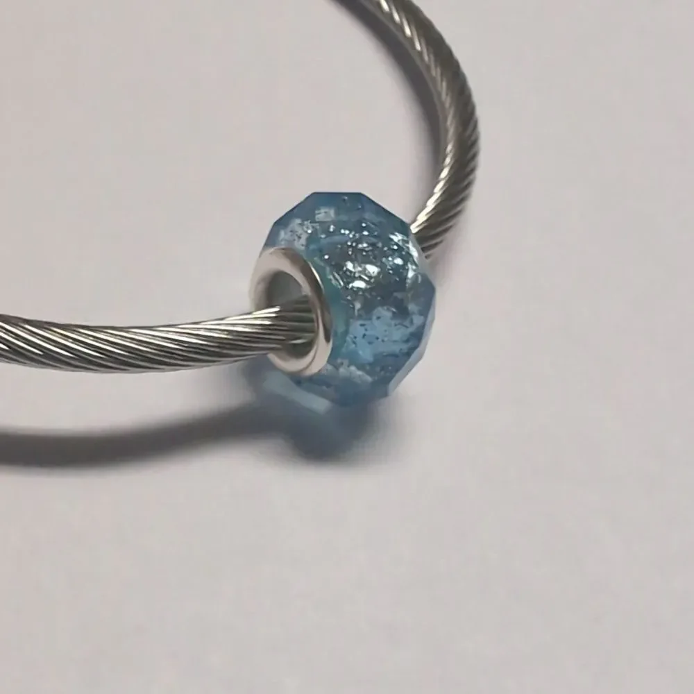 charm blue glittery